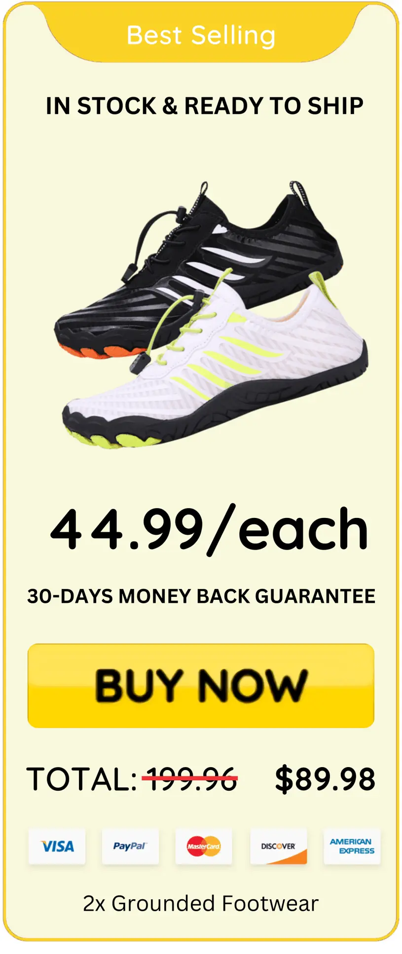 Grounded Footwear offer package price 